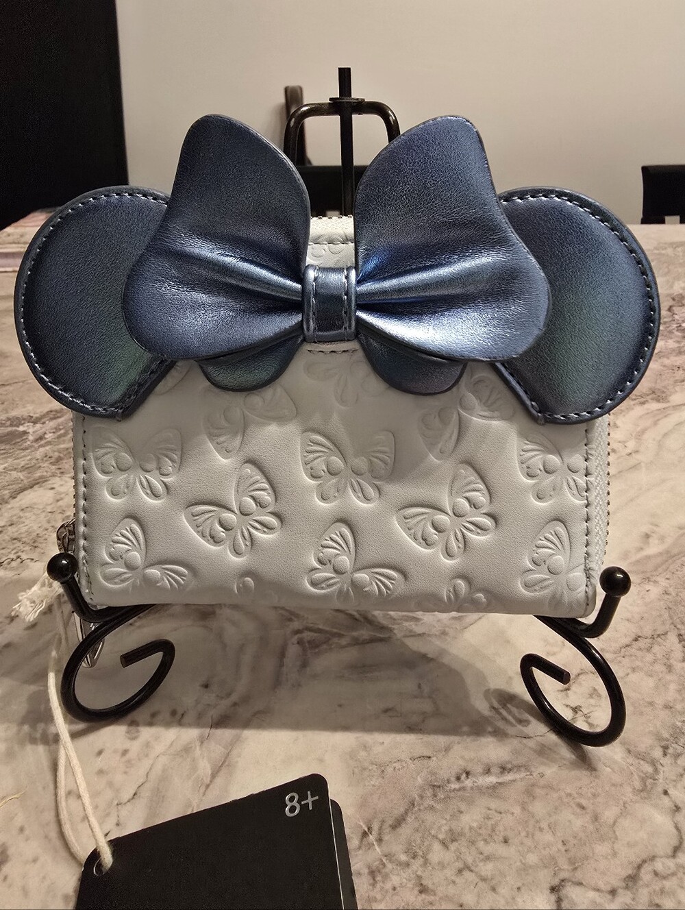 Disney x Loungefly Minnie Mouse Wallet with Iridescent Blue Bow and Ears